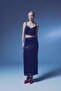 Sequined Long Skirt - Dark Blue - 2