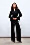 1133-1065 Black Women's Shawl Collar Bodice Blouse - 7