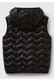 Girl's Black Glitter Logo Detailed Hooded Vest - 2