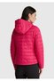 Women's Fuchsia Polyester Filled Zippered Hooded Slim Fit Puffer Coat - 3