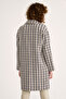 Houndstooth Pattern Coat - Brown - 8