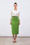 Light Green Midi Pencil Skirt - Belted