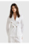 Women's White 100% Linen Jacket