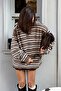 Mink Polo Collar Striped Women's Knitwear Sweater Mg2469 - 3