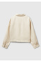Women's Stone Color Linen Blend Jacket - 4