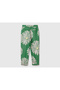 Women's Green 100% Linen Patterned Elastic Waist Trousers - 2