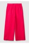 Women's Fuchsia 100% Linen Loose Short Leg Trousers with Elastic Waist - 4