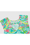 Girl's Green 100% Viscose Patterned Loose Cut Dress with Tape Detail on the Back - 3