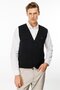 Men's V-Neck Plain Wool Vest Anthracite - 3