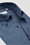 Matteo Denim Cotton Comfort Fit Navy Button Collar Men's Straight Shirt - 6