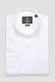 Bella Linen Linen Comfort Fit White Mostra Collar Men's Plain Shirt - 5
