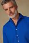 Antonio Armür Cotton Comfort Fit Navy Blue Mostra Collar Men's Plain Shirt - 4