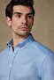 Matteo Royal Oxford Cotton Comfort Fit Light Blue Button-Down Collar Men's Solid Shirt - 4