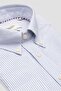 Marcel American Oxford Cotton Comfort Fit Dark Blue Button-Down Collar Men's Striped Shirt