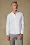 Antonio Armür Cotton Comfort Fit White Mostra Collar Men's Plain Shirt - 2