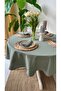 Royal Linen Textured Green Round Tablecloth - 8