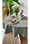 Royal Linen Textured Green Round Tablecloth - 2