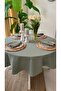Royal Linen Textured Green Round Tablecloth - 6