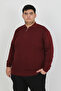 Men's Plus Size Polo Neck Zip-Up Knitwear - 2