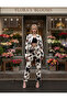 Cow Patterned Staple Detail Denim Trousers Ecru
