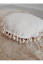 Linen Fabric Tasseled Decorative Throw Pillow Case Single - Pillow 43X43 Cm (Tassel Cream) - 3