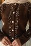 Women's Stone Detail Knitwear Jacket Brown - 5