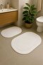 Cotton Oval Bath Mat Set of 2 White 60*100 & 50*60 - 3