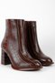 Zeze Women's Zippered Heeled Boots-Crocodile Brown - 3
