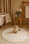Cotton Woven Water Absorbent Bath Mat, Bathroom Carpet 100*100 White Color - 5