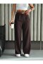 Women's Elastic Waist Belted Flowy Loose Palazzo Fabric Trousers - 4