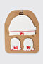 Newborn Ribbon Detailed Ecru Hat-Gloves Set - 3