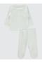 Organic Cotton Pieces of 0-6 Month Baby Pajama Set - Ecru - 4