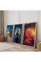 Wooden Framed Journey Towards the Sunset Triple Wooden Painting Set - 2