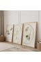 Wooden Framed Gold Lines Triple Wooden Painting Set - 2