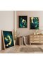 Wooden Framed Night Rose Triple Wooden Painting Set