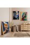 Wooden Framed African Women Triple Wooden Painting Set