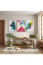 The Delight of Colors with Wooden Frames Triple Wooden Painting Set - 3