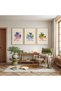 Colorful Wildlife Triple Wooden Painting Set with Wooden Frame - 3