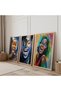 Wooden Framed African Women Triple Wooden Painting Set - 2