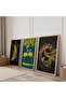 Wooden Framed Love Swans Triple Wooden Painting Set - 2