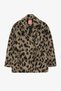 Palton oversize cu model leopard, bej - 2