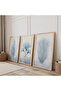 Blue Touch Triple Wooden Painting Set with Wooden Frame - 2