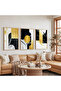 Wooden Framed Gold Harmony Triple Wooden Painting Set - 5