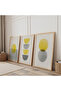 Wooden Framed Minimalist Loops Triple Wooden Painting Set - 2