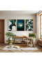 Wooden Framed Green Plant Triple Wooden Painting Set - 3