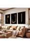 Wooden Framed Elif Lam Mim Triple Wooden Painting Set - 4