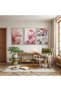 Wooden Framed Pink Roses Triple Wooden Painting Set - 3