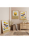 Wooden Framed Fairy Tale Journey Triple Wooden Painting Set