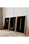 Wooden Framed Elif Lam Mim Triple Wooden Painting Set - 2