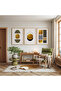 Wooden Framed Geometric Reflections Triple Wooden Painting Set - 3